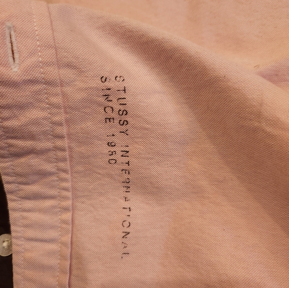 Stussy International Mens XL Button up Pink with Camo Flips. - Picture 3 of 6